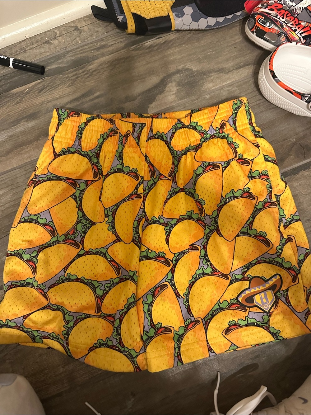 Yellow Taco Print boys shorts
